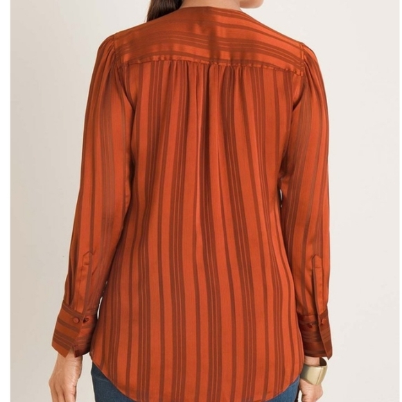 Chico's satin blouse scarf-tie  details bnwot size 0 - Picture 2 of 4